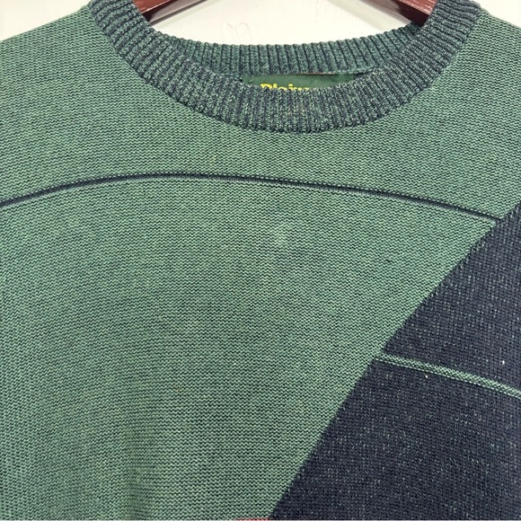 Blainroe Ireland Men's Wool Cotton Sweater Geometric VTG 42/L - Picture 2 of 8